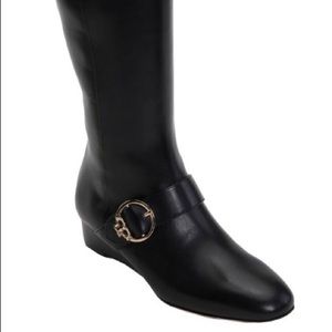 Tory Burch Sophia wedge black leather boots